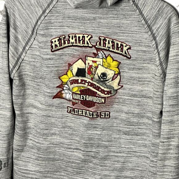 Harley Davidson Y2K Zip Up Hoodie Black Jack Harley Medium Women's - Picture 8 of 8